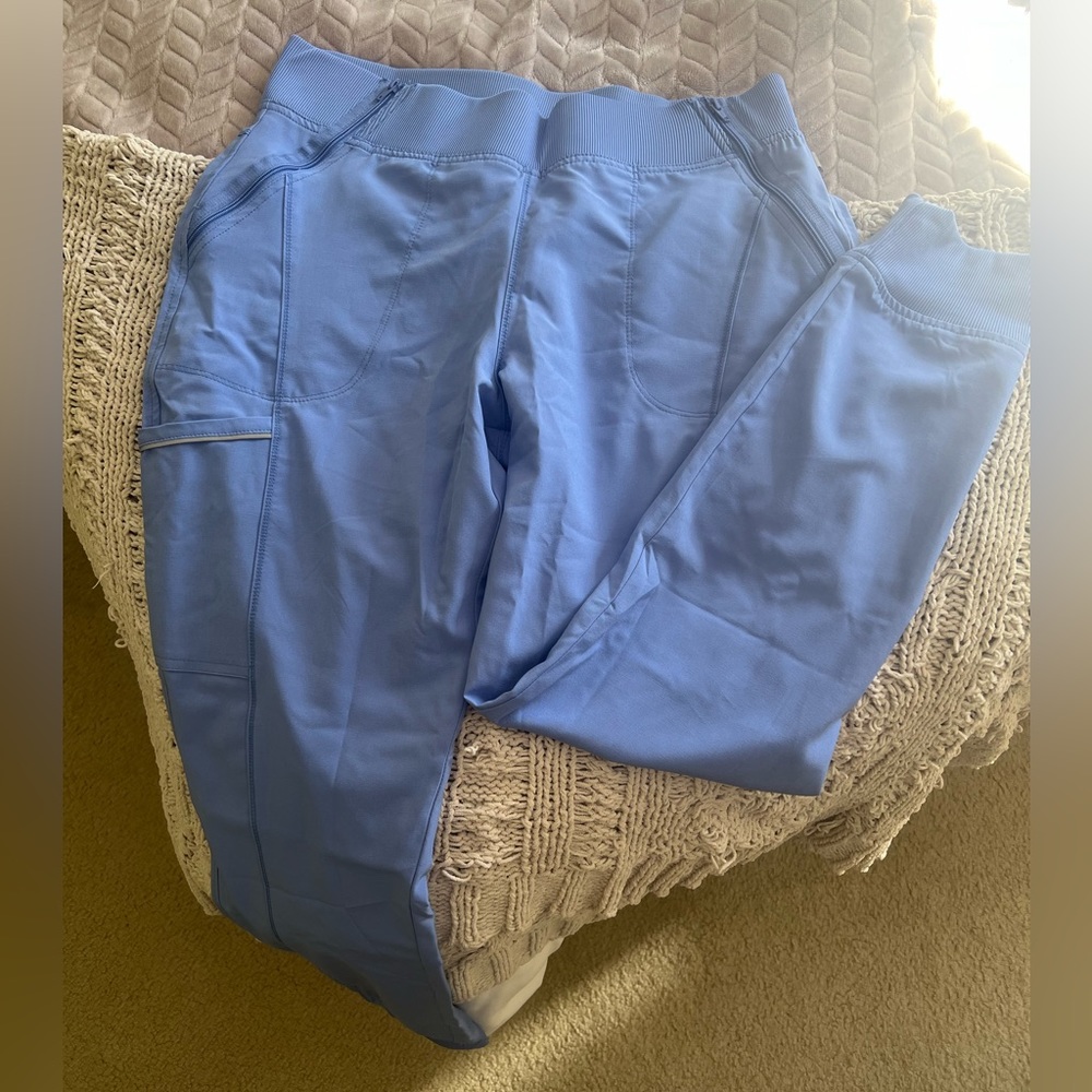 Infinity by Cherokee elastic waist jogger scrub pants - Periwinkle blue